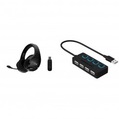 Headphones with microphone Hyperx Auriculares gaming wireless HyperX Cloud Stinger Core + 7.1 (negro) Black