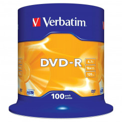 DVD-R Verbatim Matt Silver, 100 шт., 4,7 ГБ, 16 шт.