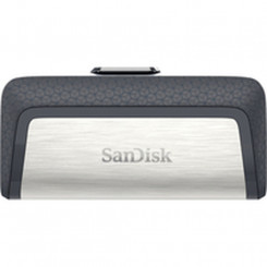 Mälupulk SanDisk Ultra Dual Drive USB Type-C Must Must/Hõbedane 32 GB
