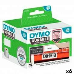 Sildirull Dymo Durable 102 x 59 mm Must Valge (6 Ühikut)