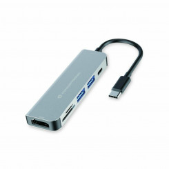 USB-концентратор Conceptronic 6 в одном Серый алюминий