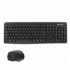 Клавиатура и мышь CoolBox COO-KTR-02W, испанская Qwerty, беспроводная, черная, испанская QWERTY