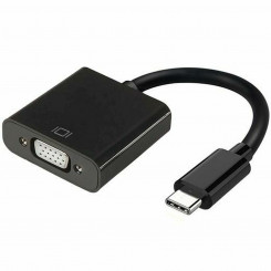 USB-C-адаптер Aisens Conversor USB-C a VGA, USB-C/M — HDB15/H, черный, 15 см VGA