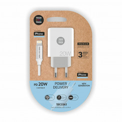 Wall charger + MFI Certified Cable lighting Tech One Tech White 20 W