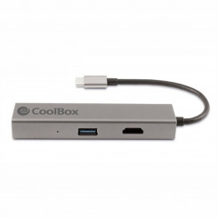 USB hub CoolBox Hub miniDOCK4 USB-C Gray