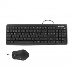 Клавиатура и мышь CoolBox COO-KTR-01U, испанская Qwerty, черная