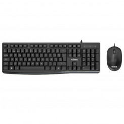 Keyboard and Mouse Nilox NXKME0012 Black Spanish Qwerty