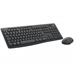 Keyboard and Wireless Mouse Logitech MK370 Azerty French Gray Graphite Grey