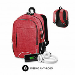 Backpack for Laptop and Tablet with USB Output Subblim SUB-BP-1UL0002 Red