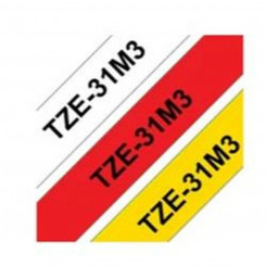 Ламинированная лента для этикетировочных машин Brother TZE31M3 Черная 12 мм