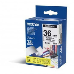 Laminated Ribbon for Label Makers Brother TZE261 White Black