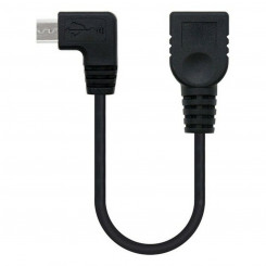 Кабель USB 2.0 A-USB B NANOCABLE CABLE USB 2.0 OTG ACODADO, TIPO MICRO B/MA/H, NEGRO, 15 CM 15 см, черный штекер/розетка