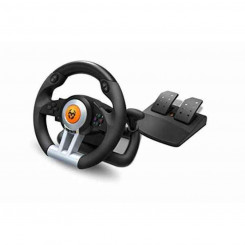 Racing steering wheel Chrome USB Black 2.4 m
