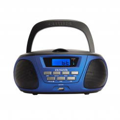 Bluetooth Radio CD MP3 Player Aiwa BBTU-300BL Blue Black
