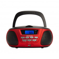 Bluetooth Radio CD MP3 Player Aiwa BBTU-300RD Black Red