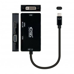 USB-C-VGA/HDMI/DVI Adapter NANOCABLE 10.16.4301-BK (10 cm) Must 10 cm
