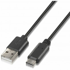USB A - USB-C Kaabel NANOCABLE 10.01.2102 Must 2 m