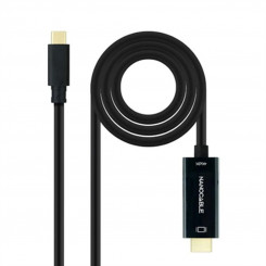 USB-C - HDMI Kaabel NANOCABLE 10.15.5132 Must 1,8 m 4K Ultra HD