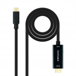 USB-C - HDMI Kaabel NANOCABLE 10.15.5133 Must 3 m 4K Ultra HD