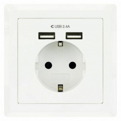 Wall plug with 2 USB ports TooQ 10.35.0010 5V/2.4A White 2.4 A