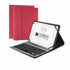 Ümbris Klaviatuurile ja Tahvelarvutile Subblim SUB-KT2-BT0003 10,1 Punane Hispaaniakeelne Qwerty QWERTY