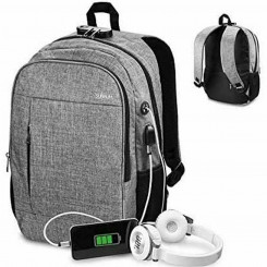 Backpack for Laptop and Tablet with USB Output Subblim SUB-BP-1UL0001 Gray