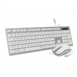 Keyboard and Mouse Subblim SUBKBC-CEKE60 Spanish Qwerty Silver