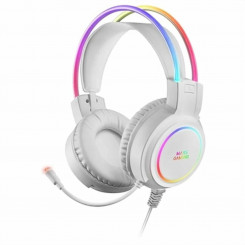 Gaming headset with microphone Mars Gaming MHRGBW White