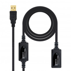 USB Extension cable NANOCABLE 10.01.0213 Black 15 m