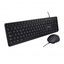 Клавиатура и мышь V7 CKU350ES, черная, испанская Qwerty