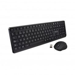 Keyboard and Mouse V7 CKW350ES Black Spanish Qwerty