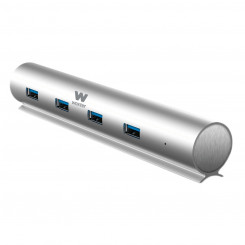 USB Hub Woxter PE26-142 White Silver Aluminum (1 Unit)