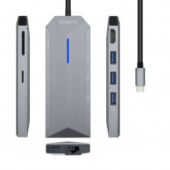 USB hub Aisens ASUC-8P004-GR Gray 100 W 4K Ultra HD