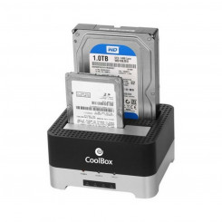 External Case CoolBox COO-DUPLICAT2 2.5-3.5 SATA USB 3.0 Black Black/Silver USB 3.0 SATA