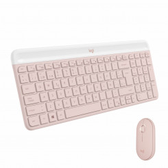 Клавиатура и мышь Logitech MK470 Pink, испанская Qwerty