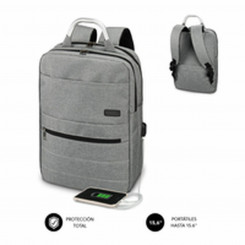 Backpack for Laptop and Tablet with USB Output Subblim MOCHILA ELITE AIRPADDING 15.6'' GRAY