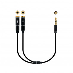 Audio cable (3.5 mm) Sharing cable NANOCABLE 10.24.1202 30 cm Black