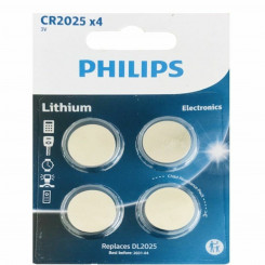 Patareid Philips CR2025P4/01B 3 V 4 Ühikut