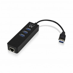 USB-концентратор Ewent AAOAUS0127 3 порта USB 3.1 RJ45 Plug and Play