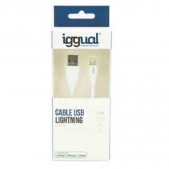 Lightning-кабель iggual IGG316955 1 м Белый
