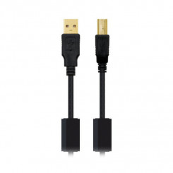 USB 2.0 A to USB B Cable NANOCABLE 10.01.120 Black