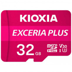 Карта памяти Micro SD с адаптером Kioxia Exceria Plus UHS-I U3 Class 10 Pink