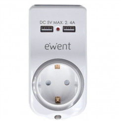 Seinapistik 2 USB-pordiga Ewent EW1225 16A 3680 W