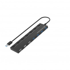 USB Hub Conceptronic HUBBIES09BP Black 7-in-1