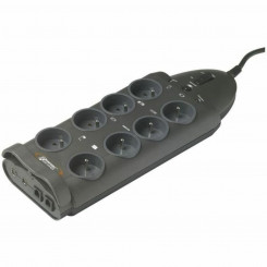 8-контактный многоразъемный адаптер Schuko INFOSEC S8 LAN TV, черный