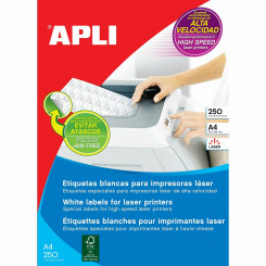 Printer Labels Apli 105 x 37mm 250 Sheets