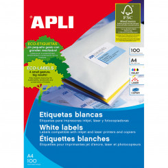 Этикетки для принтера Apli 105 x 37 мм, 100 листов, синий фтор