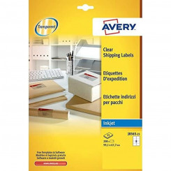 Adhesives/Labels Avery Quickpeel 99,1 x 67,7 mm Transparent 25 Sheets