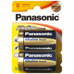 Alkaline Batteries Panasonic Corp. Bronze LR20 1,5 V Type D (2 Units)