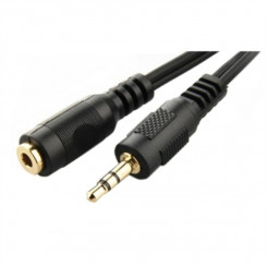 Jack 3.5 mm Extension Cable GEMBIRD CCA-421S Black (5 m)